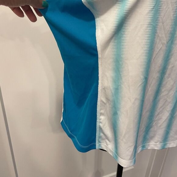 Womens Champion razor back shirt tee white and blue stripes size EXTRA LARGE - Picture 13 of 15